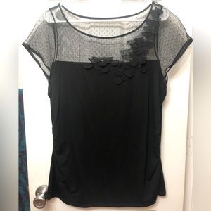 White House Black Market, black polkadot lace women’s XL